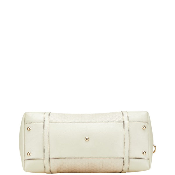 グッチ マイクログッチシマ ハンドバッグ ショルダーバッグ 2WAY 309614 アイボリー ホワイト レザー レディース GUCCI 【中古】