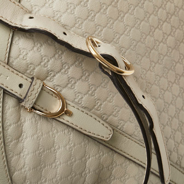 グッチ マイクログッチシマ ハンドバッグ ショルダーバッグ 2WAY 309614 アイボリー ホワイト レザー レディース GUCCI 【中古】