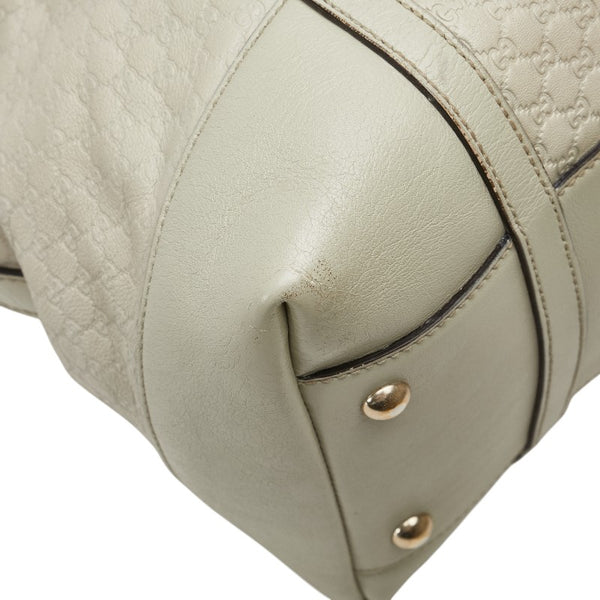 グッチ マイクログッチシマ ハンドバッグ ショルダーバッグ 2WAY 309614 アイボリー ホワイト レザー レディース GUCCI 【中古】