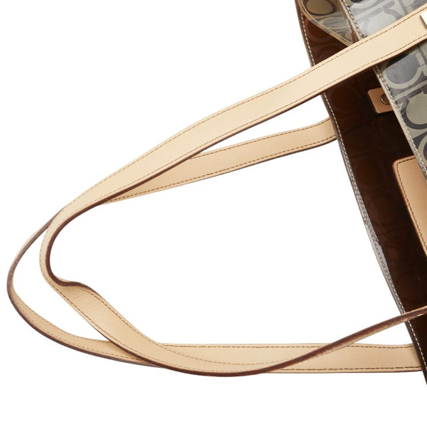 サルヴァトーレフェラガモ ガンチーニ トートバッグ ハンドバッグ ブラウン ビニール レザー レディース Salvatore Ferragamo 【中古】