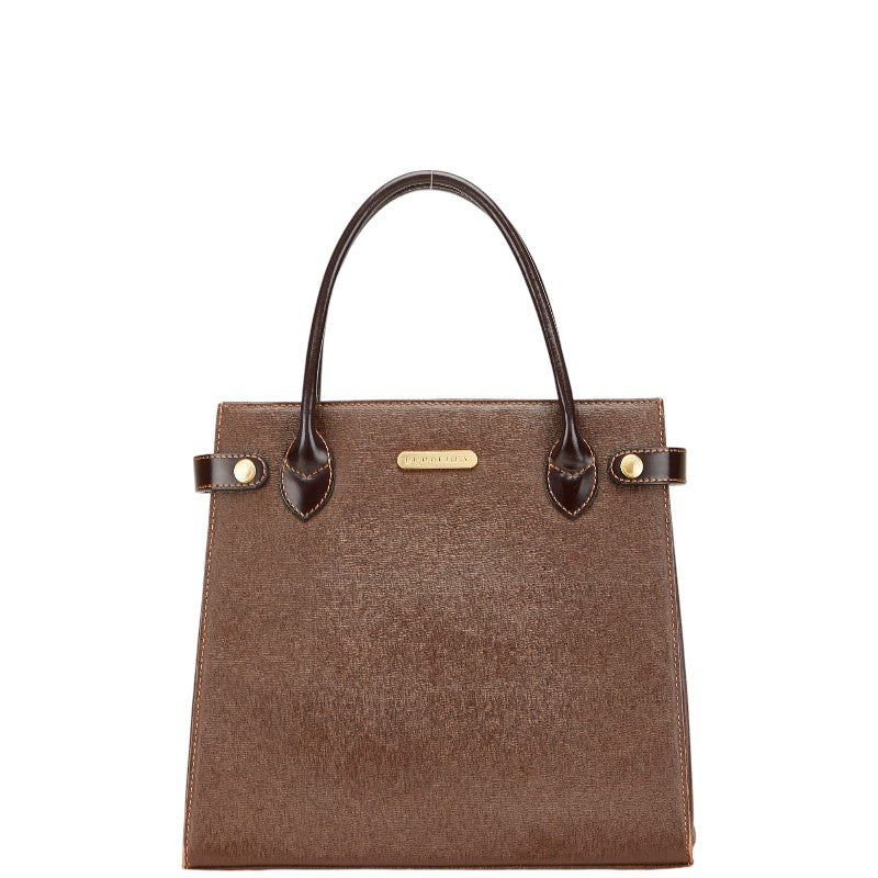 バーバリー ノバチェック ハンドバッグ ブラウン レザー レディース BURBERRY 【中古】