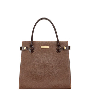 バーバリー ノバチェック ハンドバッグ ブラウン レザー レディース BURBERRY 【中古】