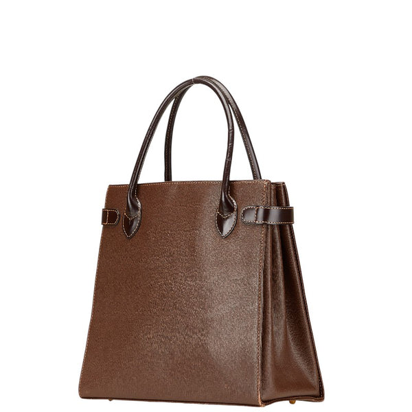 バーバリー ノバチェック ハンドバッグ ブラウン レザー レディース BURBERRY 【中古】