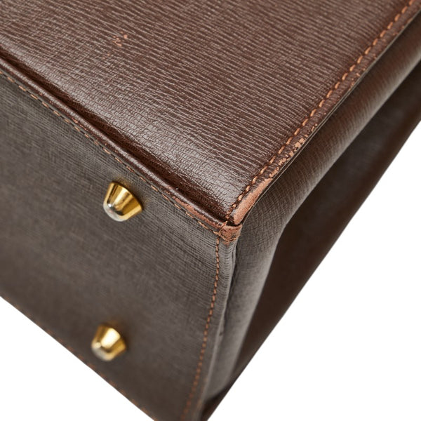 バーバリー ノバチェック ハンドバッグ ブラウン レザー レディース BURBERRY 【中古】