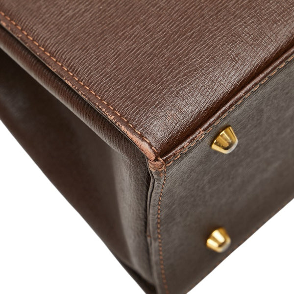 バーバリー ノバチェック ハンドバッグ ブラウン レザー レディース BURBERRY 【中古】