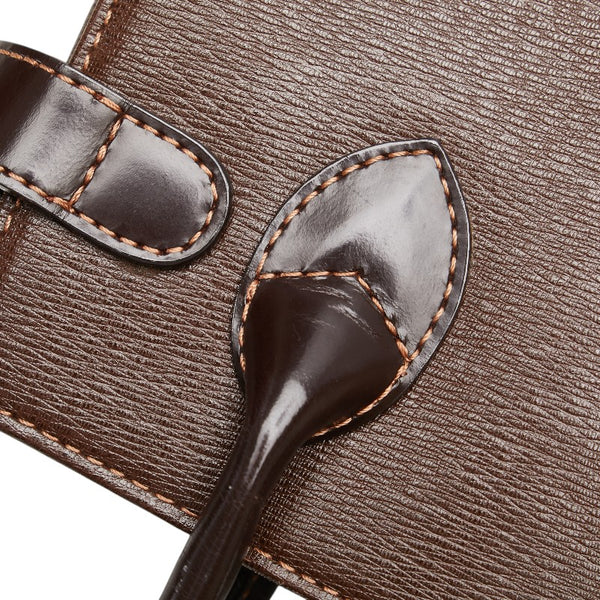 バーバリー ノバチェック ハンドバッグ ブラウン レザー レディース BURBERRY 【中古】