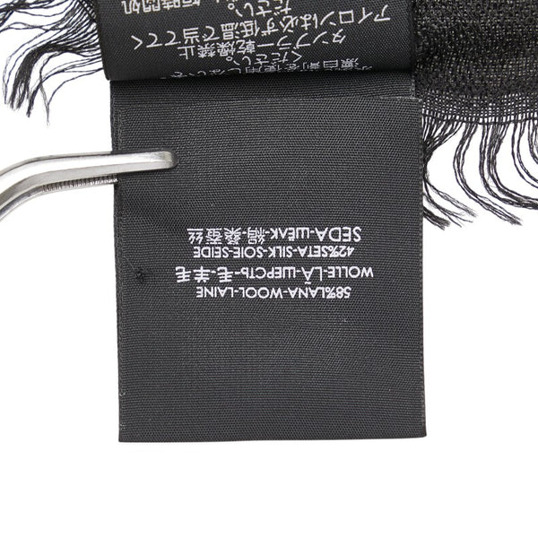 グッチ GG柄 ストール ブラック ウール シルク レディース GUCCI 【中古】
