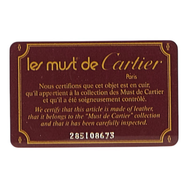 カルティエ マストライン クラッチバッグ ワインレッド ボルドー レザー レディース CARTIER 【中古】