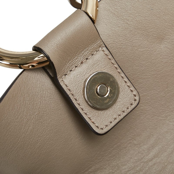 クロエ フェイ スモール ショルダーバッグ ベージュ スウェット レザー レディース Chloe 【中古】