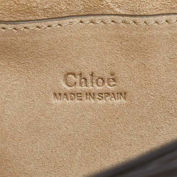 クロエ フェイ スモール ショルダーバッグ ベージュ スウェット レザー レディース Chloe 【中古】