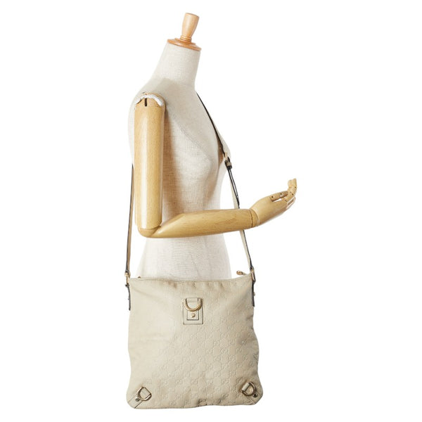 グッチ グッチシマ アビー 斜め掛け ショルダーバッグ 131326 ベージュ レザー レディース GUCCI 【中古】