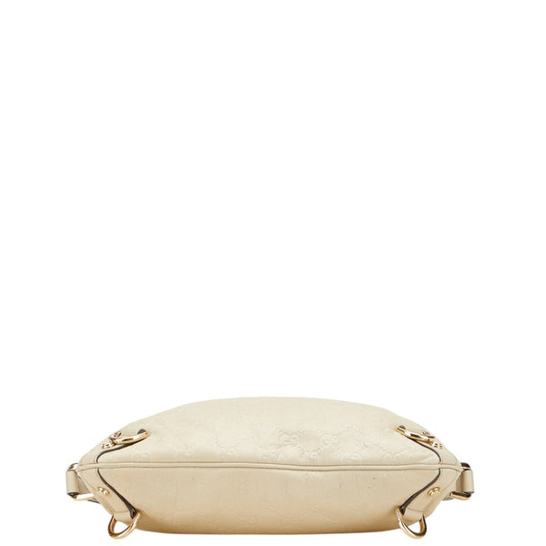 グッチ グッチシマ アビー 斜め掛け ショルダーバッグ 131326 ベージュ レザー レディース GUCCI 【中古】