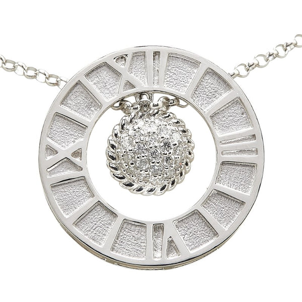 Pt900 プラチナ Pt850 プラチナ ダイヤ0.22ct ペンダントネックレス レディース 【中古】