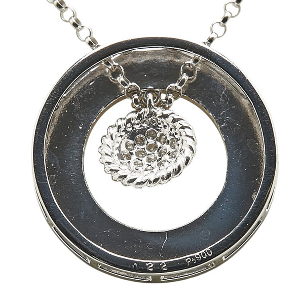 Pt900 プラチナ Pt850 プラチナ ダイヤ0.22ct ペンダントネックレス レディース 【中古】
