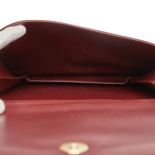 カルティエ マストライン 斜め掛け ショルダーバッグ ワインレッド ボルドー レザー レディース CARTIER 【中古】