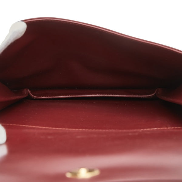 カルティエ マストライン 斜め掛け ショルダーバッグ ワインレッド ボルドー レザー レディース CARTIER 【中古】