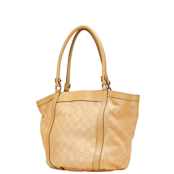 グッチ グッチシマ トートバッグ 211982 ベージュ レザー レディース GUCCI 【中古】