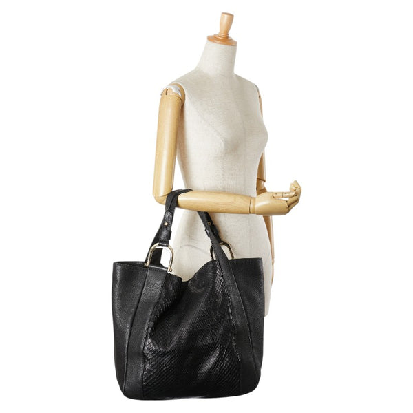 グッチ トートバッグ ショルダーバッグ 257051 ブラック レザー パイソン レディース GUCCI 【中古】