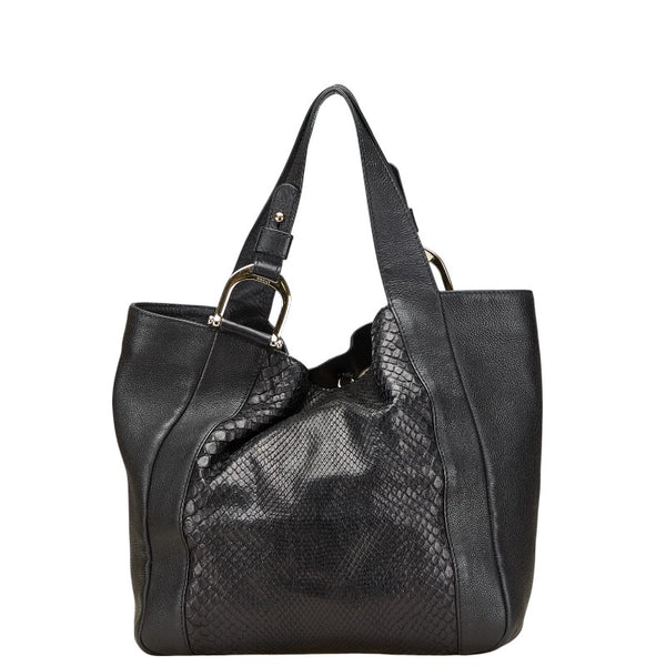 グッチ トートバッグ ショルダーバッグ 257051 ブラック レザー パイソン レディース GUCCI 【中古】