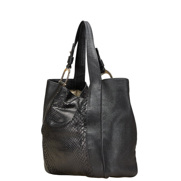 グッチ トートバッグ ショルダーバッグ 257051 ブラック レザー パイソン レディース GUCCI 【中古】