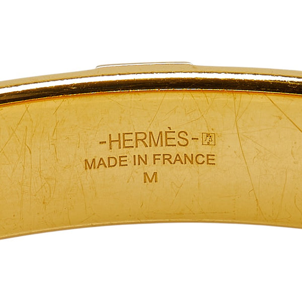 エルメス KAWAII バングル #M ゴールド ベージュ メッキ リザード レディース HERMES 【中古】