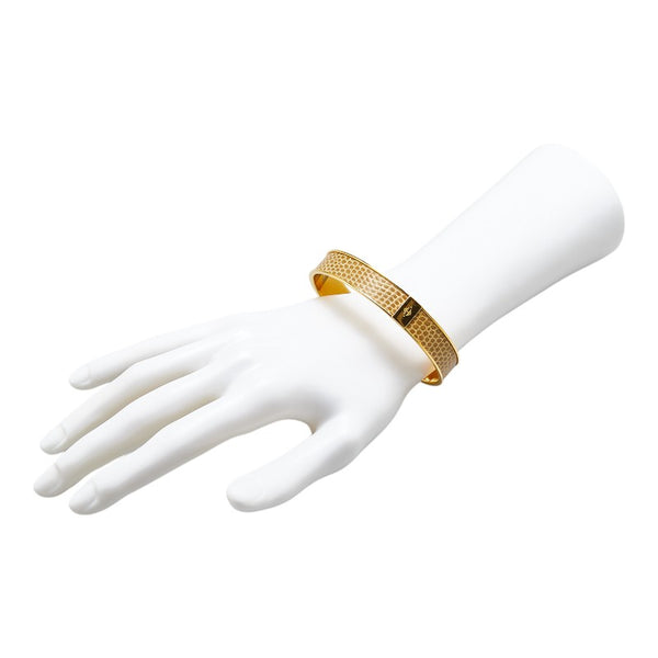 エルメス KAWAII バングル #M ゴールド ベージュ メッキ リザード レディース HERMES 【中古】