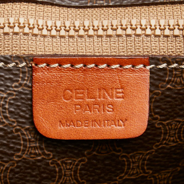 セリーヌ マカダム トートバッグ ブラウン PVC レザー レディース CELINE 【中古】