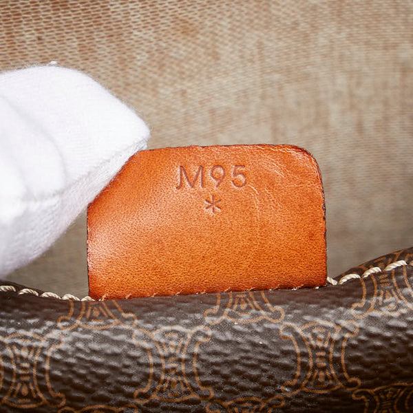 セリーヌ マカダム トートバッグ ブラウン PVC レザー レディース CELINE 【中古】