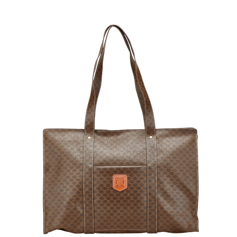 セリーヌ マカダム トートバッグ ブラウン PVC レザー レディース CELINE 【中古】