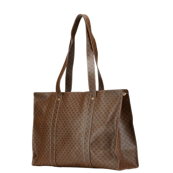 セリーヌ マカダム トートバッグ ブラウン PVC レザー レディース CELINE 【中古】
