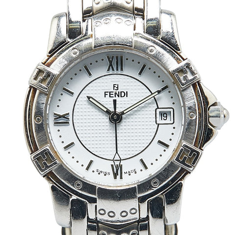 フェンディ オロロジ 腕時計 3500L クオーツ ホワイト文字盤 ステンレススチール レディース FENDI 【中古】