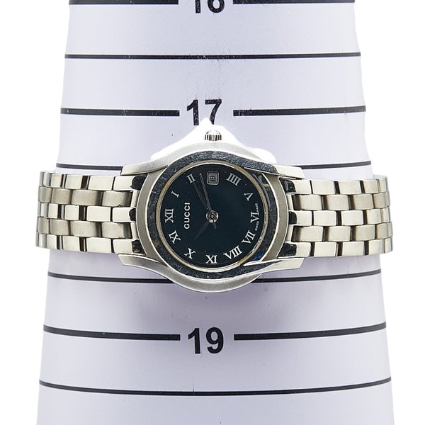 グッチ Gクラス 腕時計 5500L クオーツ ブラック文字盤 ステンレススチール レディース GUCCI 【中古】