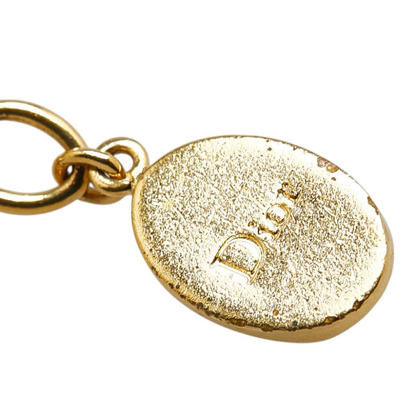 ディオール ロゴ ラインストーン ネックレス ゴールド メッキ レディース Dior 【中古】