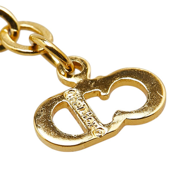 ディオール ロゴ ラインストーン ネックレス ゴールド メッキ レディース Dior 【中古】
