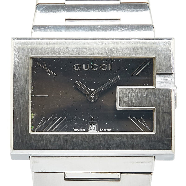 グッチ 腕時計 100M クオーツ ブラック文字盤 ステンレススチール メンズ GUCCI 【中古】