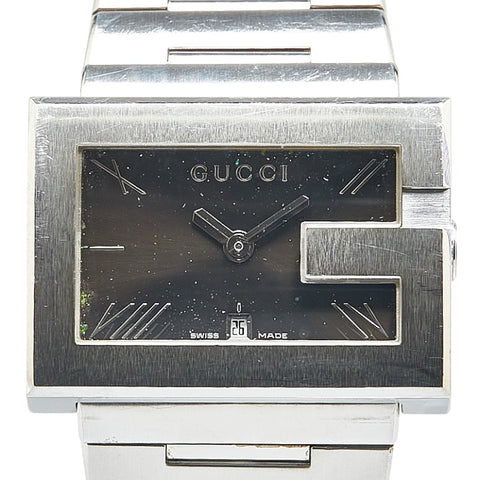 グッチ 腕時計 100M クオーツ ブラック文字盤 ステンレススチール メンズ GUCCI 【中古】