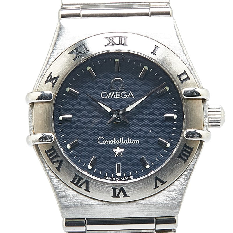 オメガ コンステレーション 腕時計 1562.40 クオーツ ブラック文字盤 ステンレススチール レディース OMEGA 【中古】