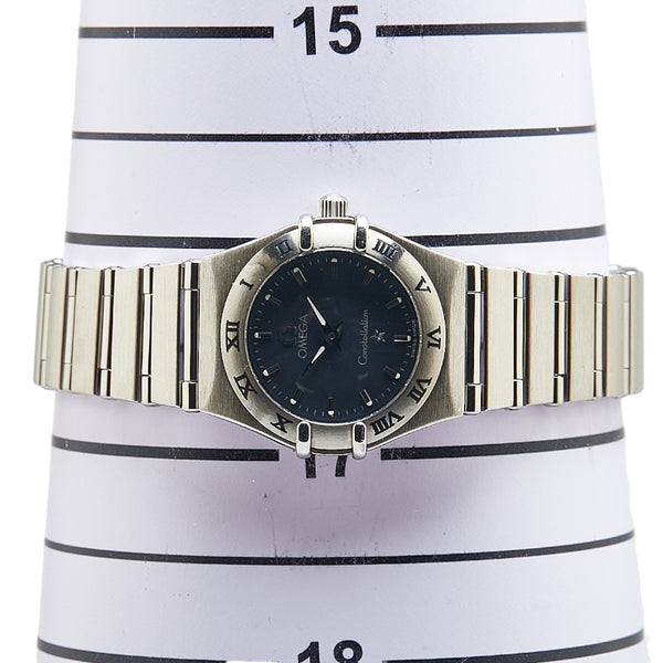 オメガ コンステレーション 腕時計 1562.40 クオーツ ブラック文字盤 ステンレススチール レディース OMEGA 【中古】
