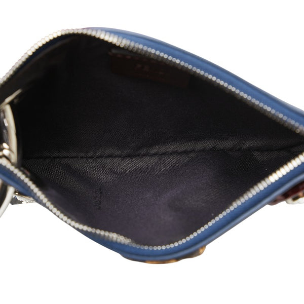 フェンディ トリプレット ポーチ 8BS001 レッド ブルー マルチカラー レザー パイソン レディース FENDI 【中古】