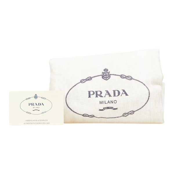 プラダ 三角ロゴプレート トートバッグ B8851 グレー ナイロン レザー レディース PRADA 【中古】