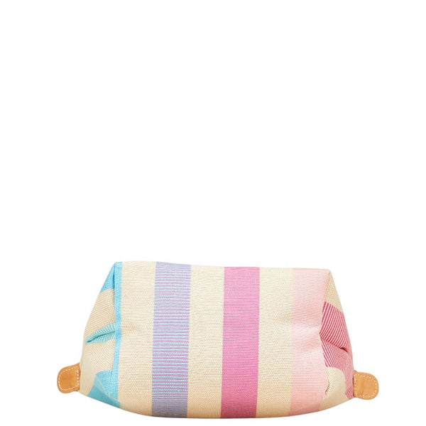 ロンシャン プリアージュ ハンドバッグ ベージュ マルチカラー キャンバス レザー レディース Longchamp 【中古】