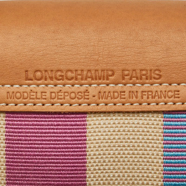 ロンシャン プリアージュ ハンドバッグ ベージュ マルチカラー キャンバス レザー レディース Longchamp 【中古】