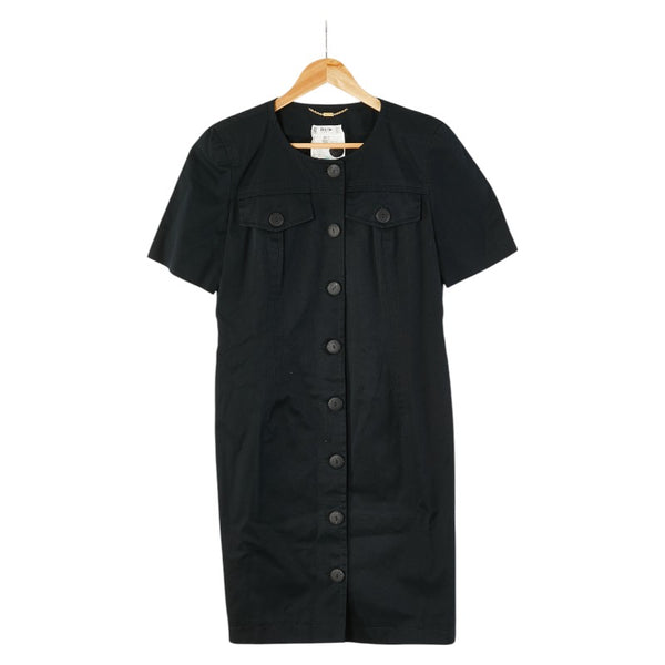 セリーヌ 半袖シャツワンピース サイズ:42 ブラック コットン レディース CELINE 【中古】