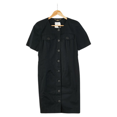 セリーヌ 半袖シャツワンピース サイズ:42 ブラック コットン レディース CELINE 【中古】