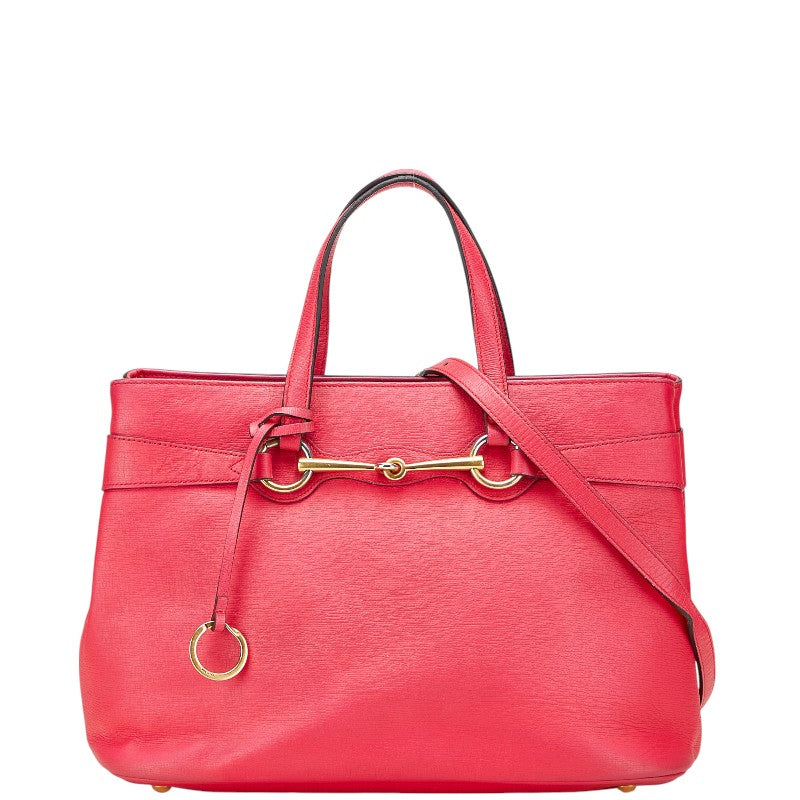 グッチ ホースビット トートバッグ ショルダーバッグ 2WAY 319795 ピンク レザー レディース GUCCI 【中古】