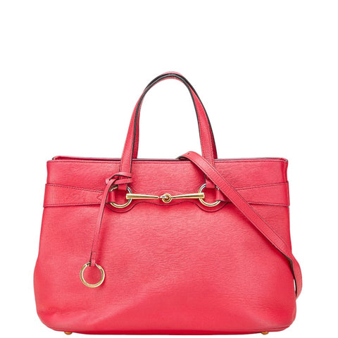 グッチ ホースビット トートバッグ ショルダーバッグ 2WAY 319795 ピンク レザー レディース GUCCI 【中古】