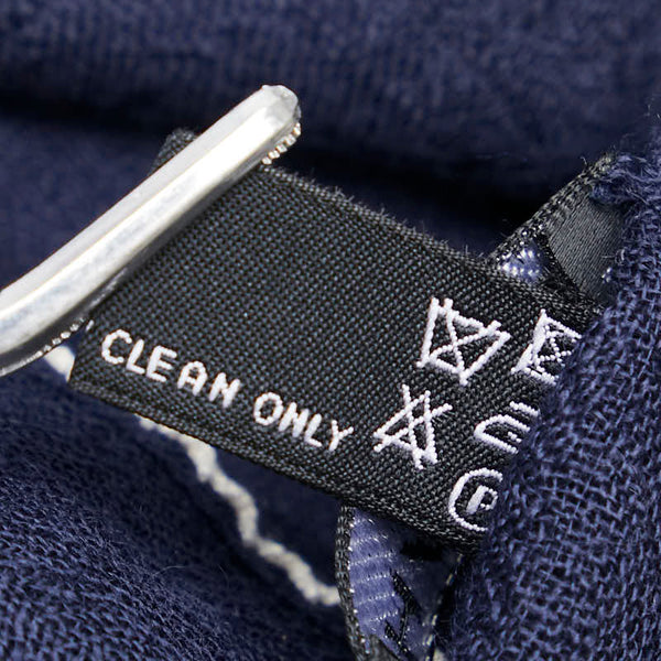 シャネル ココマーク ショール ストール ネイビー ホワイト カシミヤ レディース CHANEL 【中古】