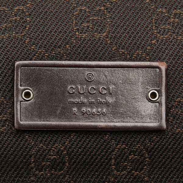 グッチ ＧGキャンバス 斜めがけ ショルダー 90656 ブラウン キャンバス レザー レディース GUCCI 【中古】