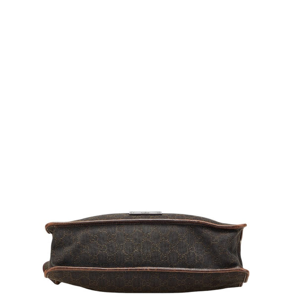 グッチ ＧGキャンバス 斜めがけ ショルダー 90656 ブラウン キャンバス レザー レディース GUCCI 【中古】