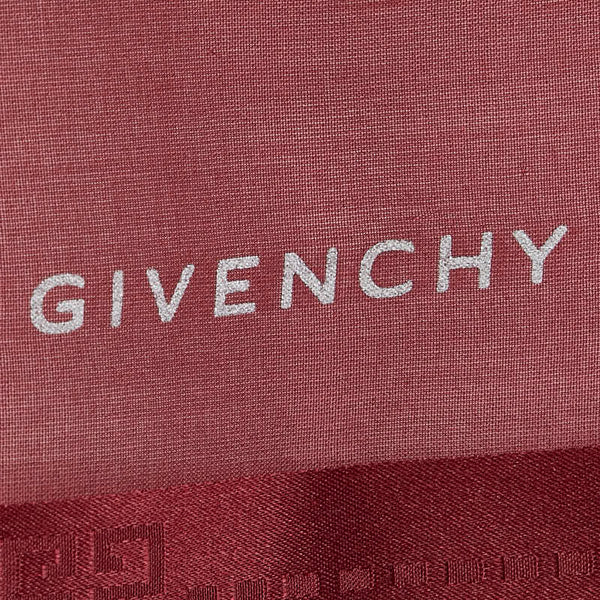 ジバンシー ロゴ スカーフ ワインレッド ボルドー シルク レディース Givenchy 【中古】